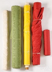 FIVE BOLTS OF UPHOLSTERY FABRI