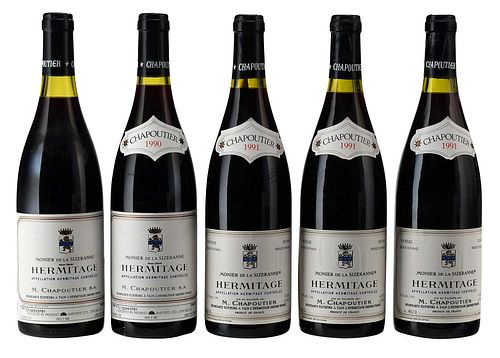FIVE BOTTLES 1990 AND 1991 M.