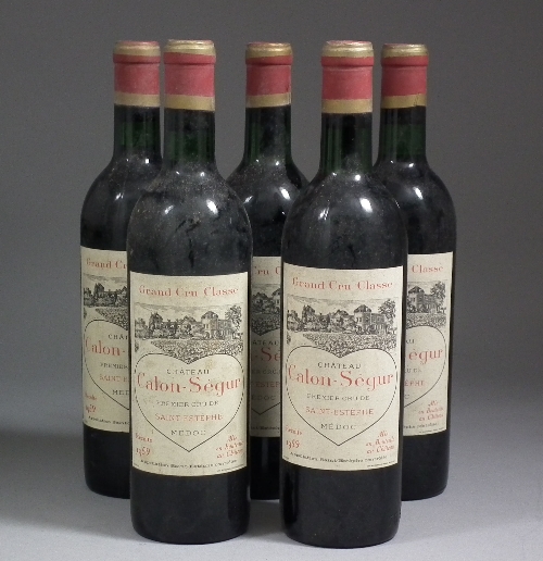 Five bottles of 1959 Chateau