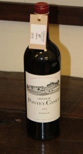 Five bottles of Chateau Pontet