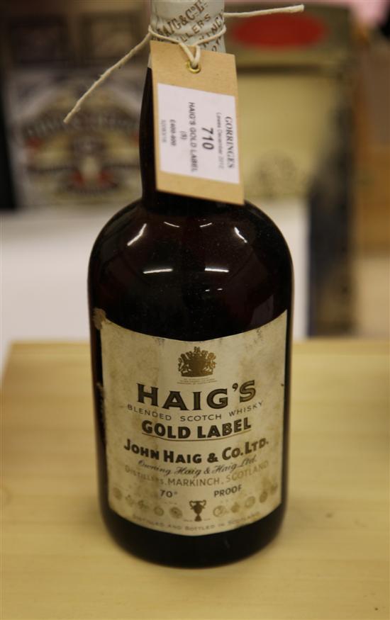 Five bottles of Haig's Gold Label