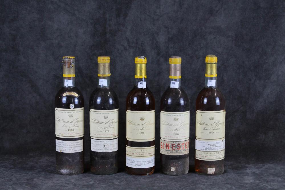 FIVE BOTTLES OF VINTAGE FRENCH