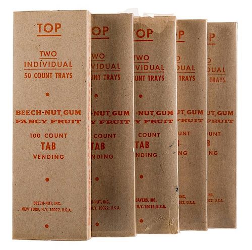 FIVE BOXES OF BEECH-NUT FANCY FRUIT