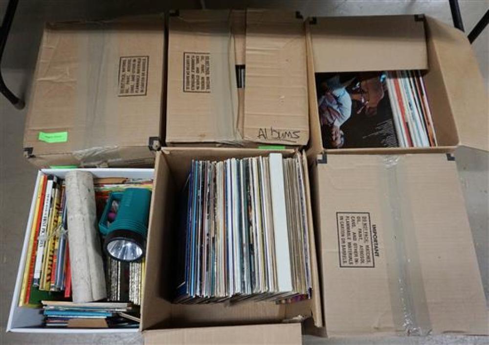 FIVE BOXES OF LP RECORDS AND A