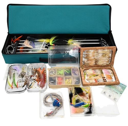 FIVE BOXES OF SALTWATER FLIESFive