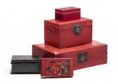 FIVE BOXES. Twentieth century.