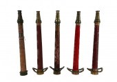 FIVE BRASS AND COPPER FIRE NOZ