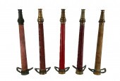 FIVE BRASS AND COPPER FIRE NOZ