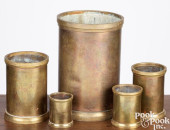 FIVE BRASS FAIRBANKS MEASURES,