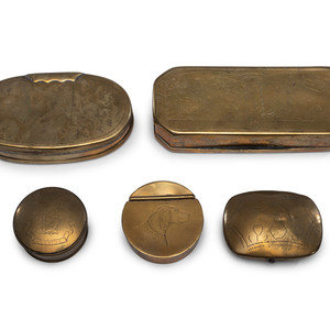 Five Brass Trinket Boxes