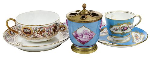 FIVE BRITISH AND FRENCH PORCELAIN