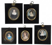 FIVE BRITISH PORTRAIT MINIATUR