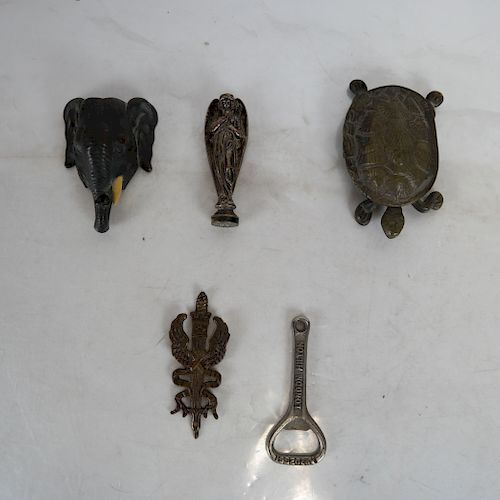 FIVE BRONZE AND METAL OBJECTSA