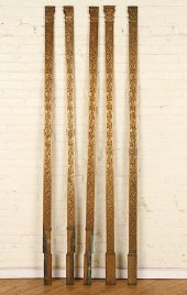 FIVE BRONZE ARCHITECTURAL PILA