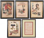 FIVE BULL FIGHTING PRINTS, BUL
