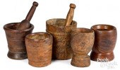 FIVE BURLWOOD MORTARS, TOGETHE