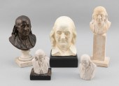 FIVE BUSTS OF BENJAMIN FRANKLI