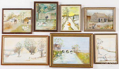 FIVE CALVIN REINHOLD OIL ON