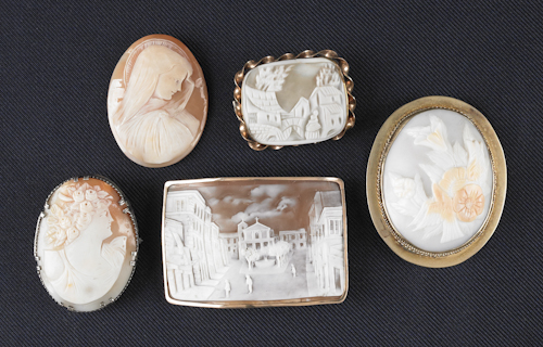 Five cameos to include unframed