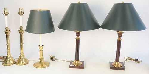 FIVE CANDLESTICK LAMPS, PAIR OF
