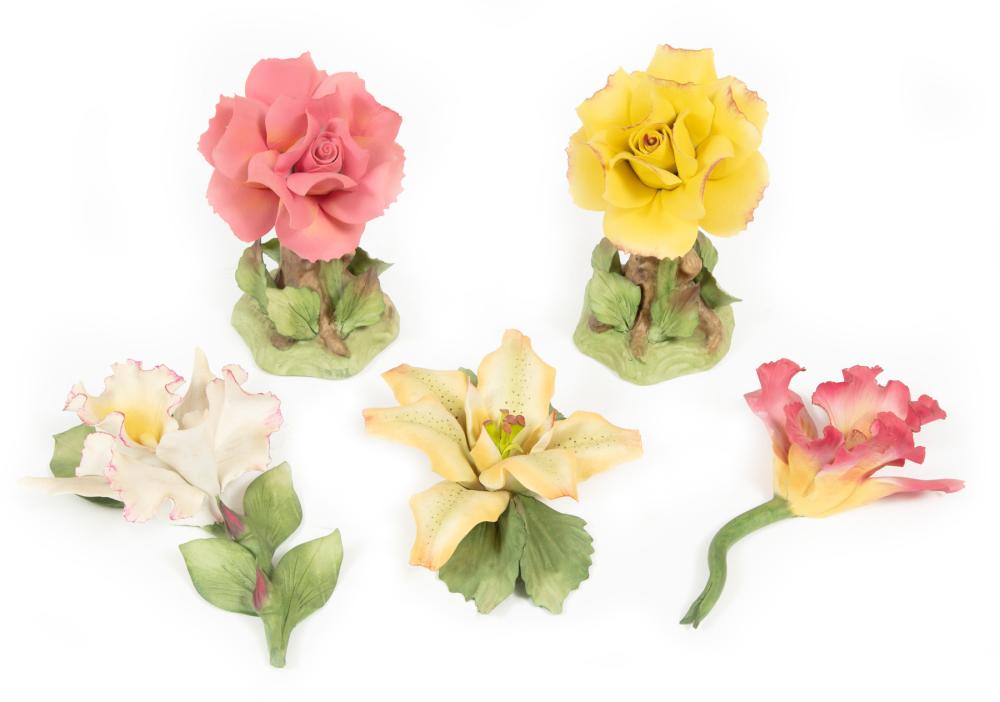 FIVE CAPODIMONTE POLYCHROME