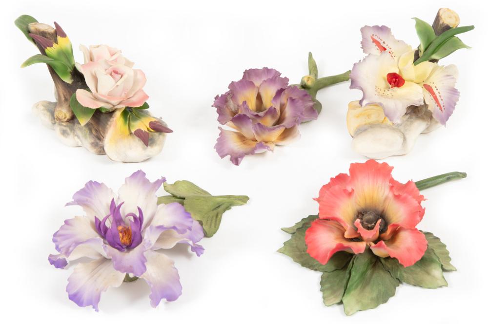 FIVE CAPODIMONTE POLYCHROME