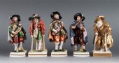 Five Capodimonte porcelain fig