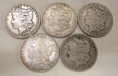 FIVE CARSON CITY SILVER MORGAN