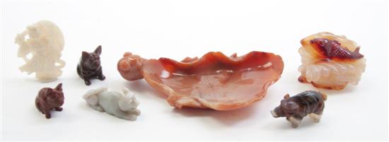 Five Carved Agate Figures