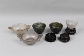 FIVE CARVED AGATE ITEMSFIVE CA