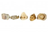 FIVE CARVED ALABASTER FRAGMENT