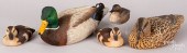 FIVE CARVED AND PAINTED MALLAR