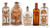 FIVE CARVED DIORAMA WHIMSEYS I