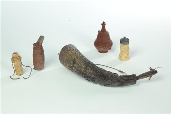 FIVE CARVED ITEMS.  Late 19th-early