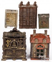 FIVE CAST IRON BANKSFive cast