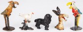 FIVE CAST IRON BOTTLE OPENERS,