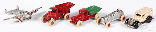 FIVE CAST IRON VEHICLESFive cast