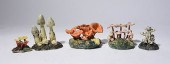 FIVE CERAMIC MUSHROOM GROUPSFi