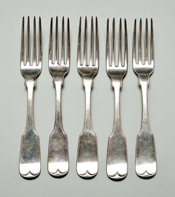 Five Charleston coin silver