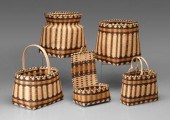 Five Cherokee oak split basket
