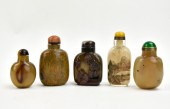 FIVE CHINESE AGATE & GLASS SNU