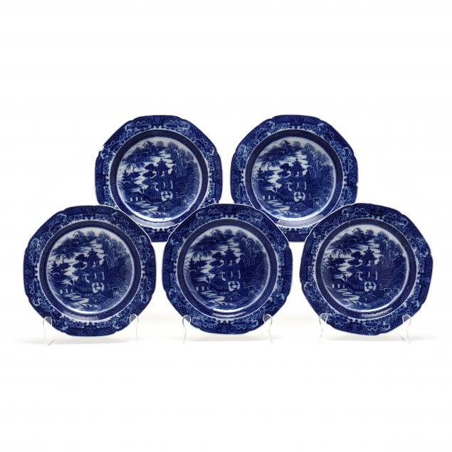 FIVE CHINESE BLUE AND WHITE
