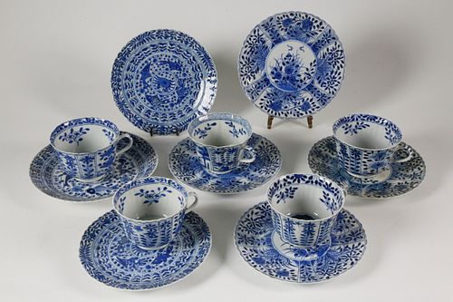 FIVE CHINESE BLUE AND WHITE