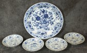FIVE CHINESE BLUE UNDERGLAZE P