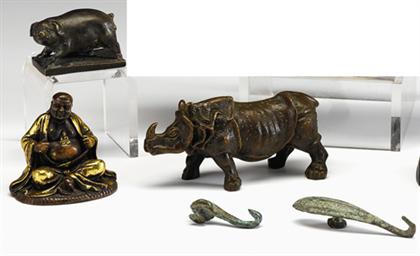 Five Chinese bronzes    mostly qing