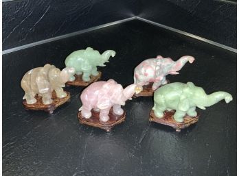 Five Chinese carved hard stone