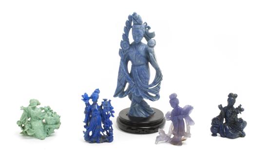 *Five Chinese Carved Hardstone