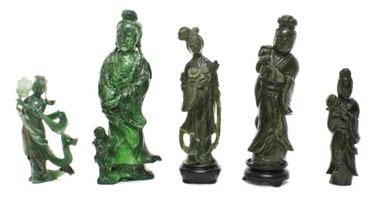 *Five Chinese Carved Hardstone
