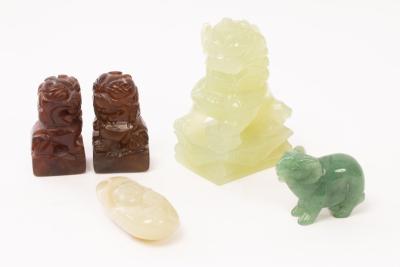 Five Chinese carvings, 20th