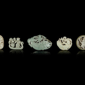 Five Chinese Celadon Jade